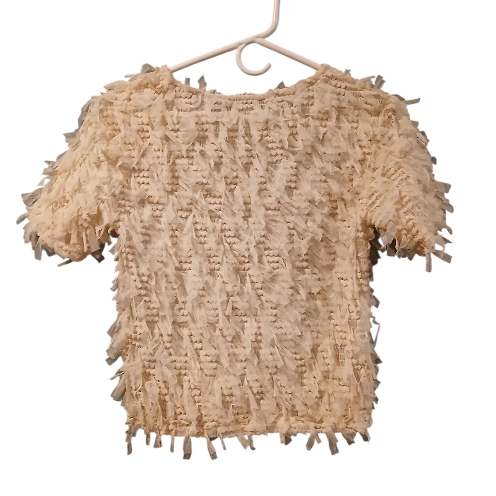 Zara Cream Textured Blouse - Picture 2 of 9